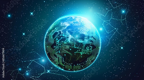 Global Digital Network Connectivity Over Earth