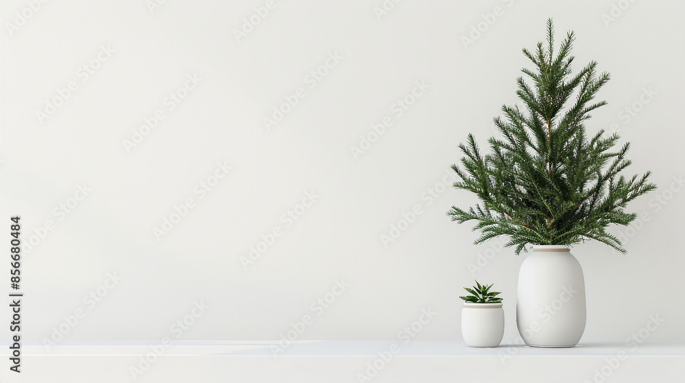 Capture the holiday spirit with this Christmas and New Year home decor featuring an empty white wall mockup, perfect for showcasing festive decoration ideas. Capture the holiday spirit with this Christmas and New Year home decor featuring an empty white wall mockup, perfect for showcasing festive decoration ideas.