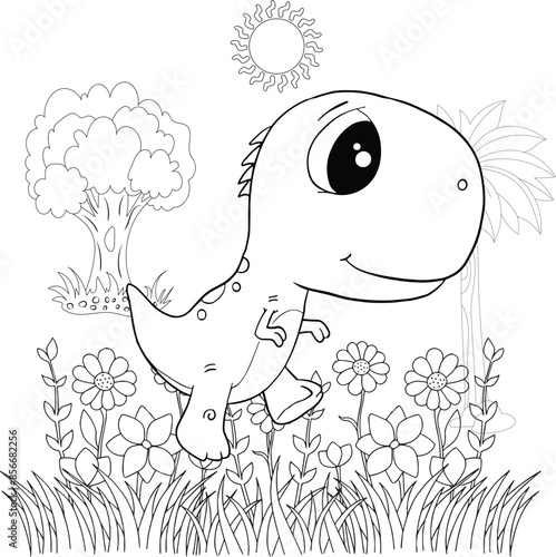 dinosaur coloring page for kids