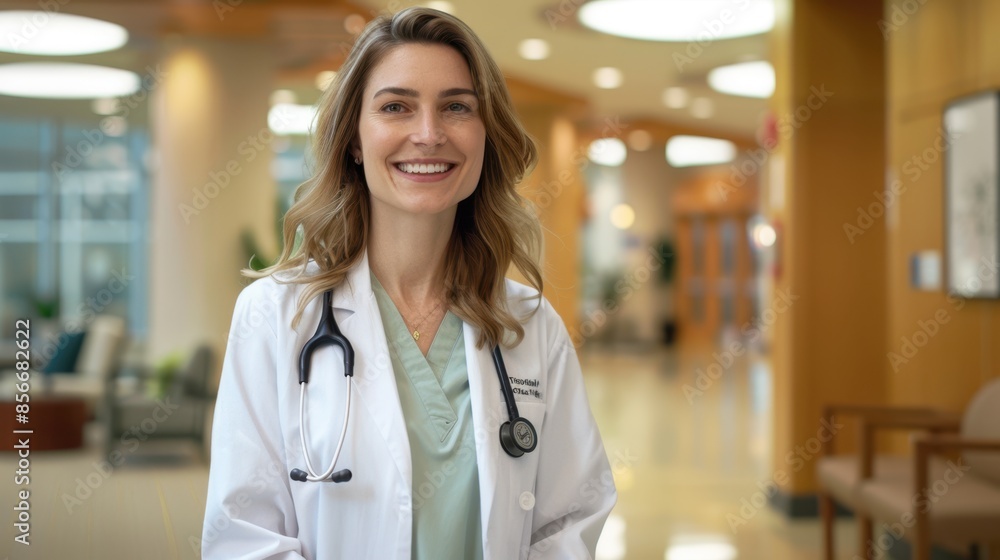The female doctor smiling confidently The female doctor smiling confidently