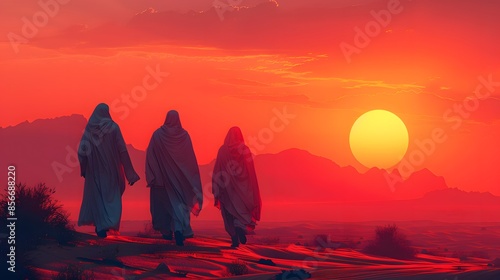 Hajj History, Learn about the historical significance of Hajj and Juneteenth. 2D Clipart, Minimalism