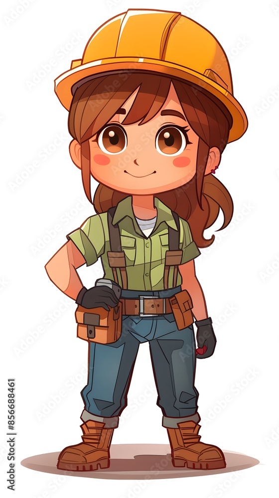 Habitat Engineer, Design habitats for wildlife affected by construction activities. Chibi Character, simple line Habitat Engineer, Design habitats for wildlife affected by construction activities. Chibi Character, simple line
