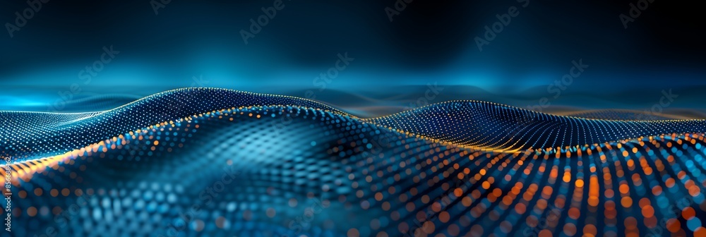 blue and orange abstract background with a wave of dots on it's surface blue and orange abstract background with a wave of dots on it's surface