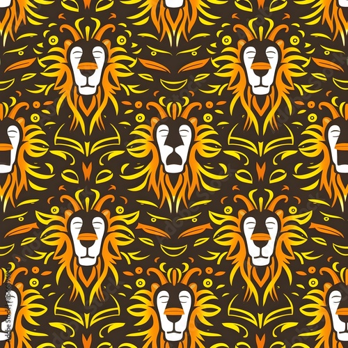 seamless pattern with lion