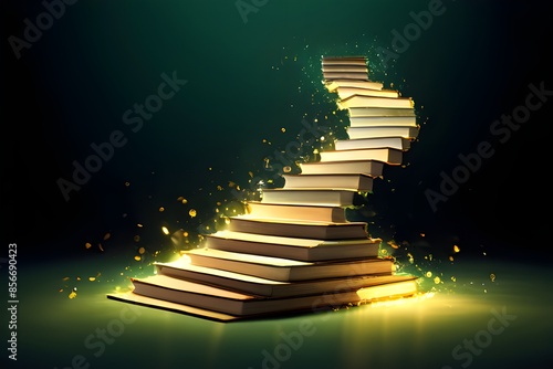 A magical book staircase that can be used for story books.