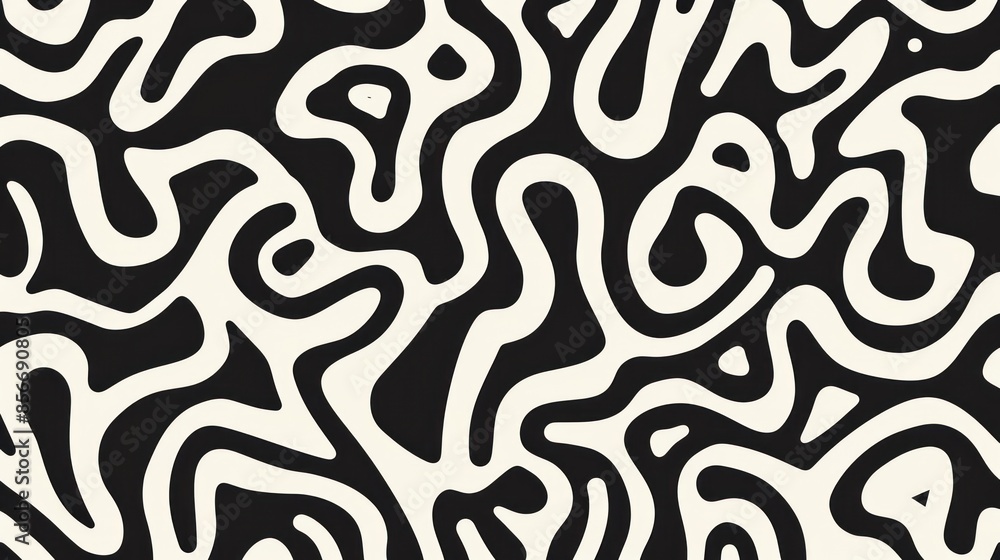 Abstract Black and White Swirls Pattern Abstract Black and White Swirls Pattern