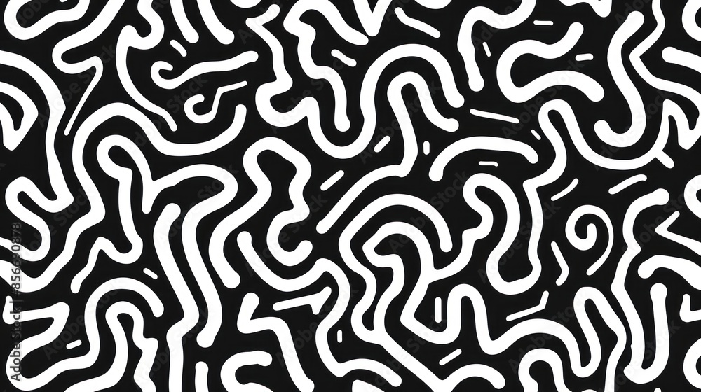 Abstract Black and White Line Art Pattern Abstract Black and White Line Art Pattern