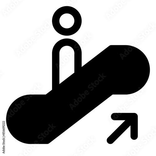 escalator glyph icon vector illustration  isolated on white background