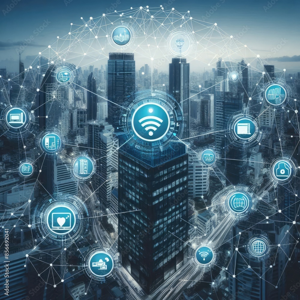 Connected Modern City: Internet Network Across the City Connected Modern City: Internet Network Across the City
