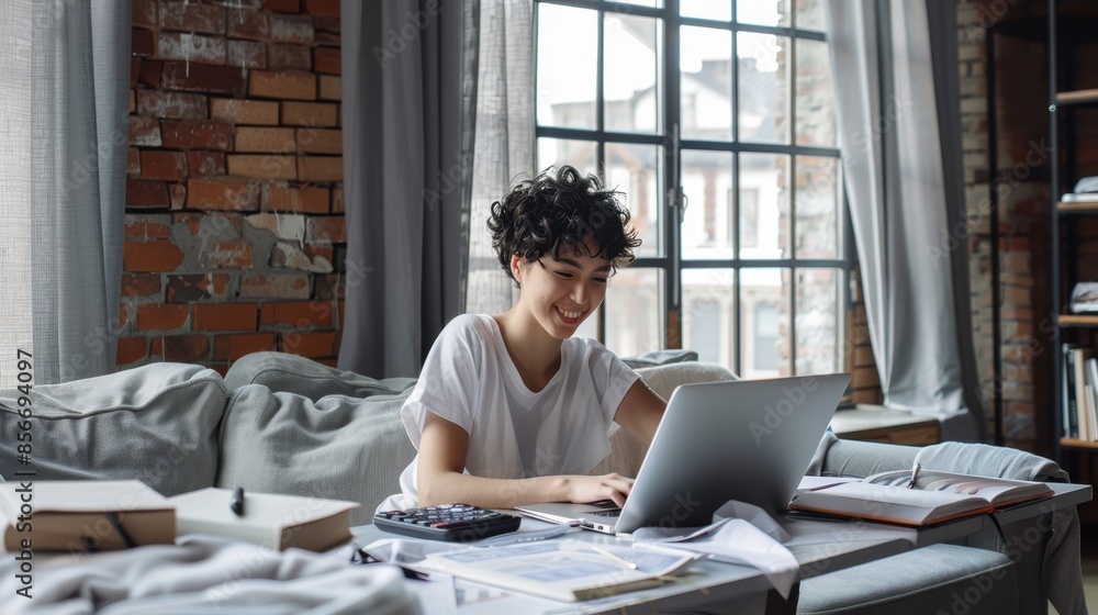 The student with laptop The student with laptop