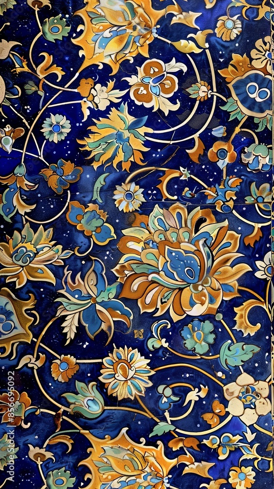 Ornate Islamic Ceramic Plate with Luxurious Detail Ornate Islamic Ceramic Plate with Luxurious Detail