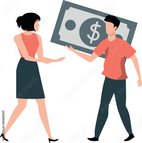 The boy and the girl are talking.