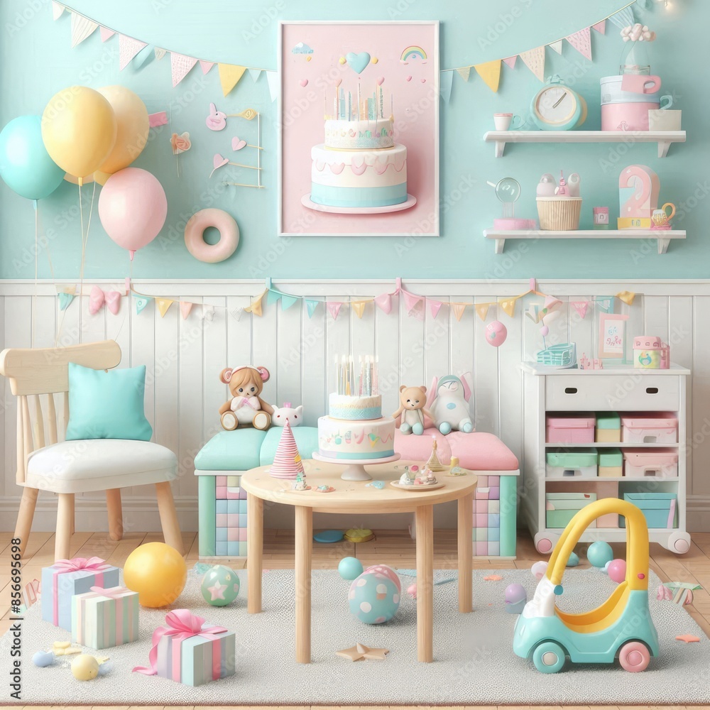 Pastel-Colored Kids' Birthday Room Design: Soft and Sweet Pastel-Colored Kids' Birthday Room Design: Soft and Sweet