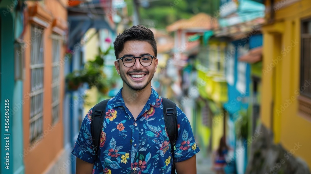 The smiling young traveler The smiling young traveler