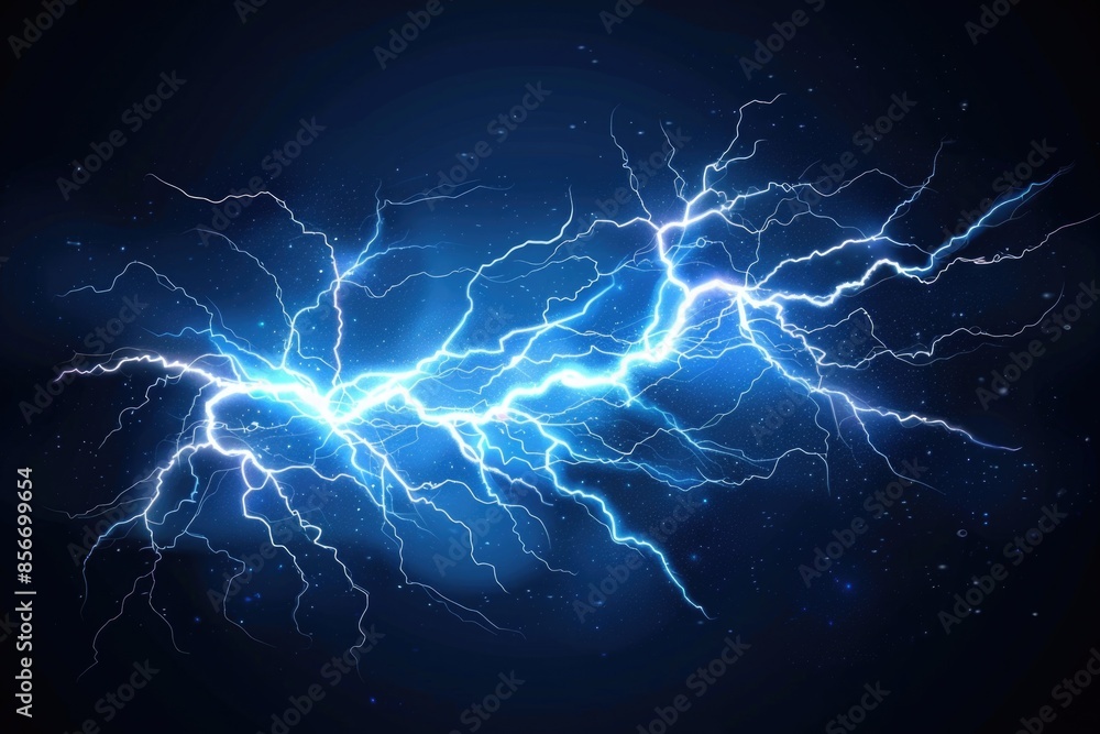 custom made wallpaper toronto digitalA bright blue lightning bolt illuminates the dark night sky, highlighting its intense energy