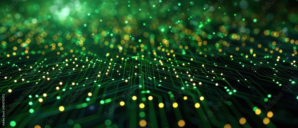 Abstract Green and Yellow Circuit Board Background. Abstract Green and Yellow Circuit Board Background.