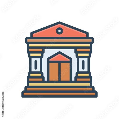 Color illustration icon for court photo