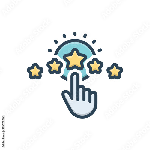 Color illustration icon for rate