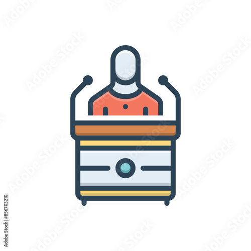 Color illustration icon for speech