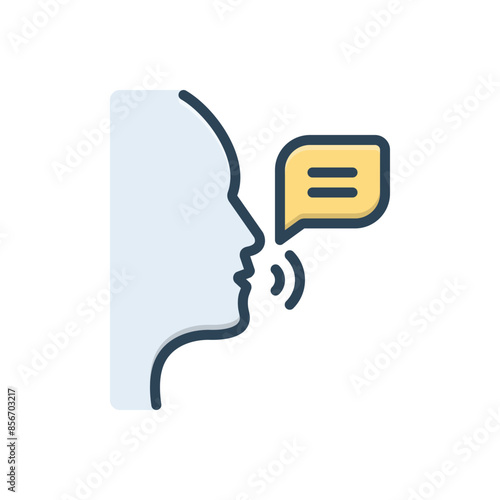 Color illustration icon for speak
