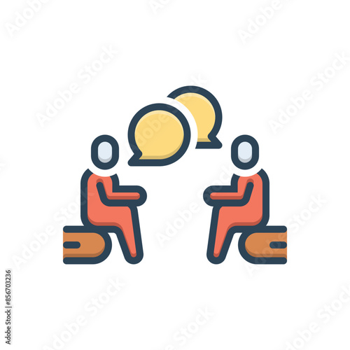 Color illustration icon for talking