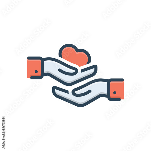 Color illustration icon for show empathy
