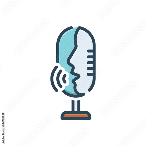Color illustration icon for speak
