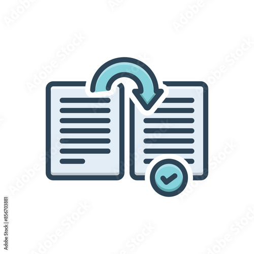Color illustration icon for summarize
