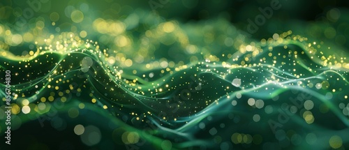 Abstract Green and Gold Bokeh Background.