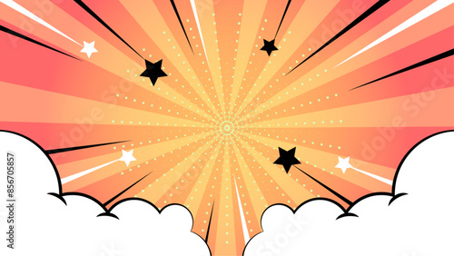 Abstract comic zoom, Comic background yellow and orange zoom effect vector illustration