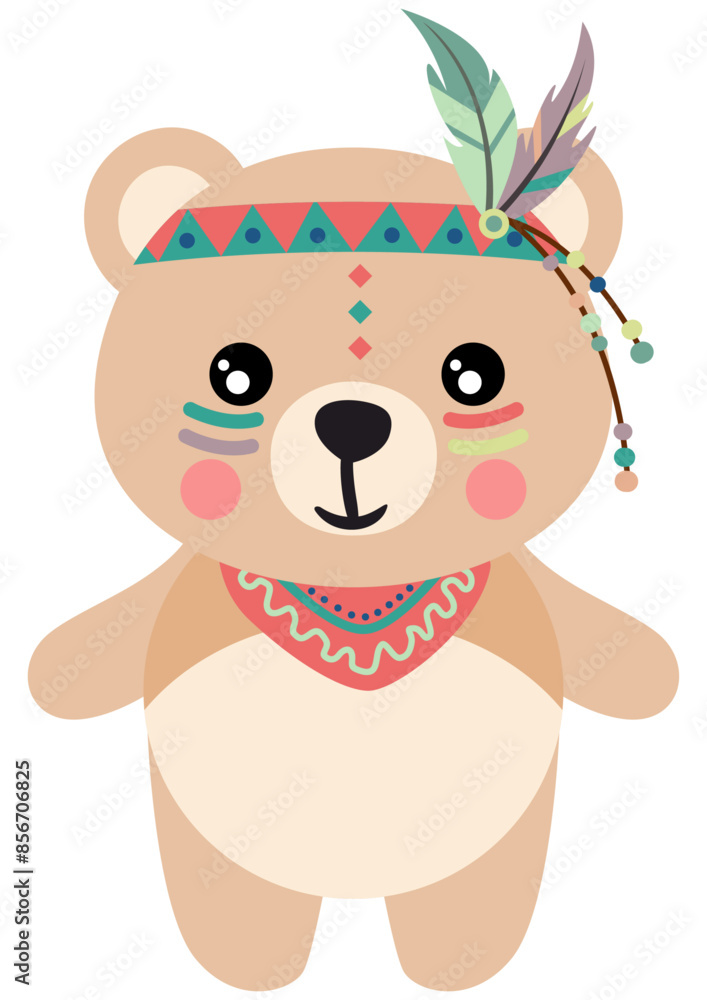 Funny indian teddy bear isolated on white Funny indian teddy bear isolated on white