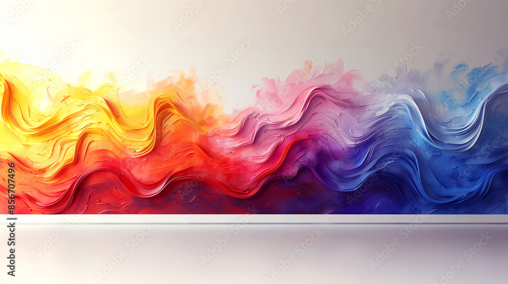 rainbow colorful abstract 3d background with flowing, wavy lines in a gradient of colors. The composition transitions from blue and purple hues to yellow, orange, and red tones rainbow colorful abstract 3d background with flowing, wavy lines in a gradient of colors. The composition transitions from blue and purple hues to yellow, orange, and red tones