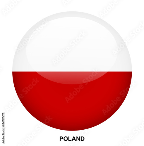 Free Download POLAND flag button on white background - GFXLoad