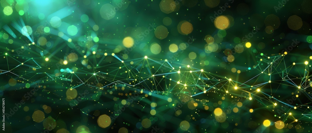 Abstract Green and Yellow Network Background. Abstract Green and Yellow Network Background.