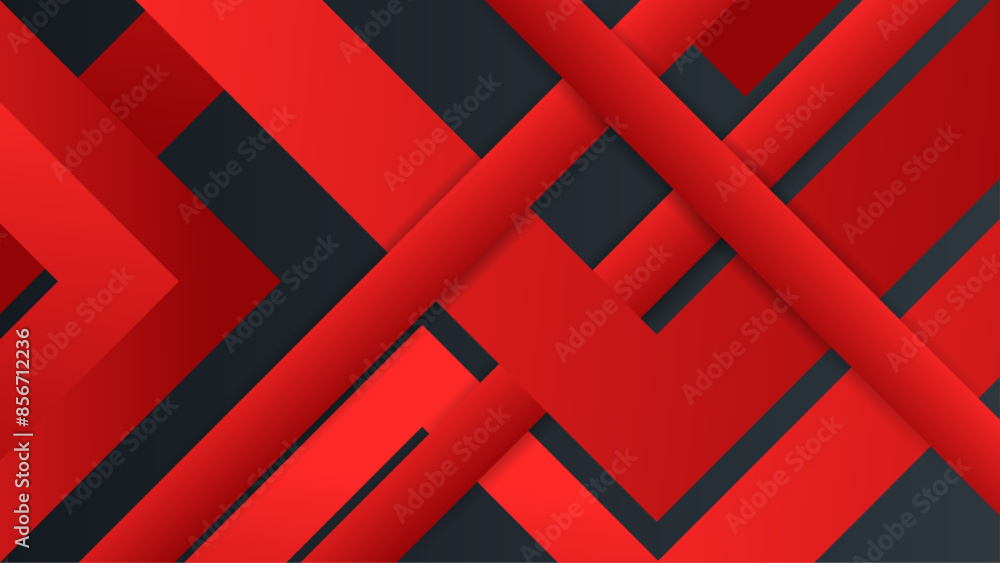 Red Geometric Line crossing and black background Red Geometric Line crossing and black background