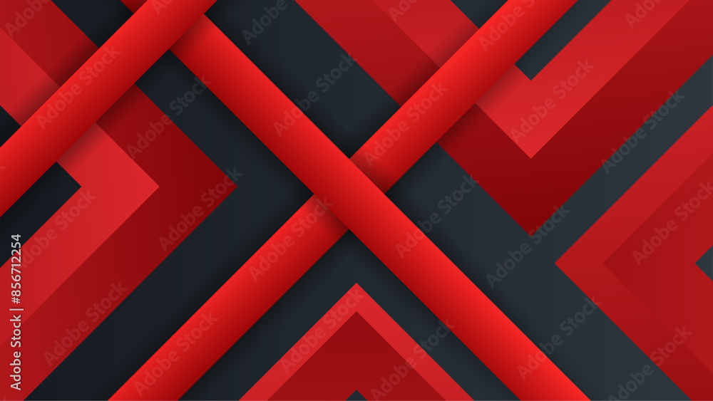 Red Geometric Line crossing and black background Red Geometric Line crossing and black background
