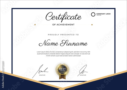 Modern certificate template flat design, Professional creative award certificate template