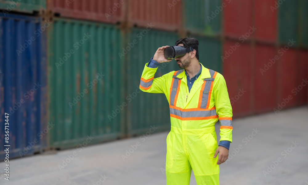 Warehouse Worker Using VR Technology Warehouse Worker Using VR Technology