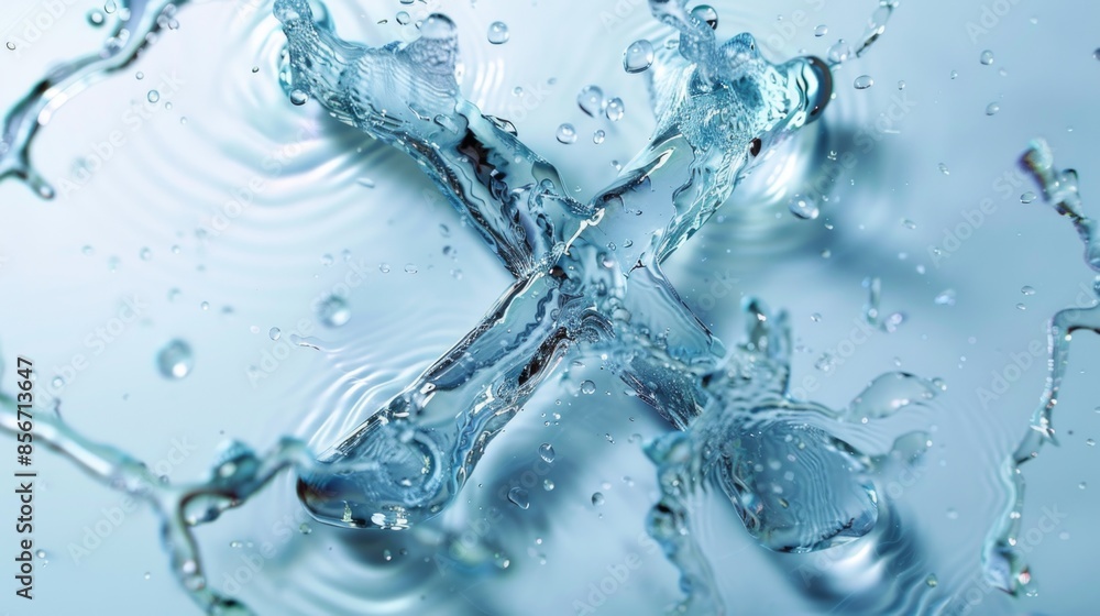 A close-up shot of a pair of scissors partially submerged in water A close-up shot of a pair of scissors partially submerged in water