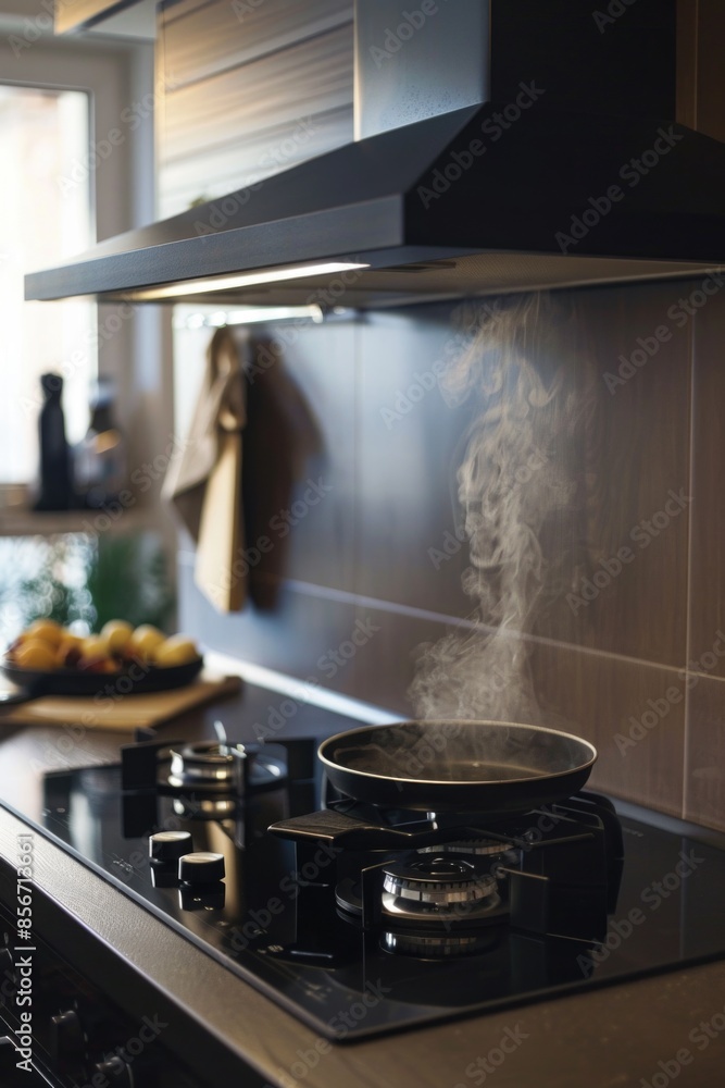 A stove top with a pot sitting on top, great for cooking or kitchen scenes A stove top with a pot sitting on top, great for cooking or kitchen scenes