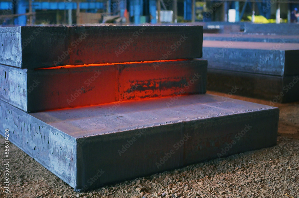Hot steel plate or slabs in plant