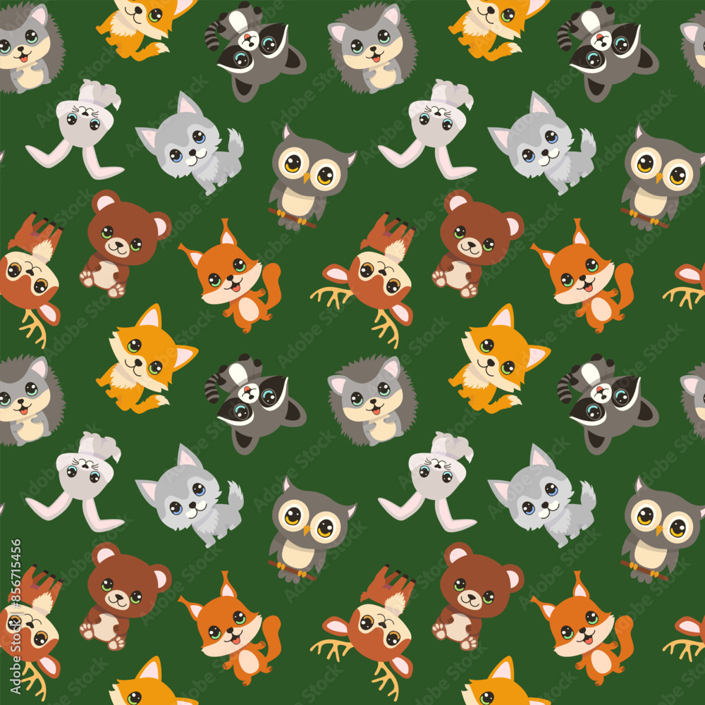 Enchanted Forest Friends: Whimsical Animal Pattern Enchanted Forest Friends: Whimsical Animal Pattern