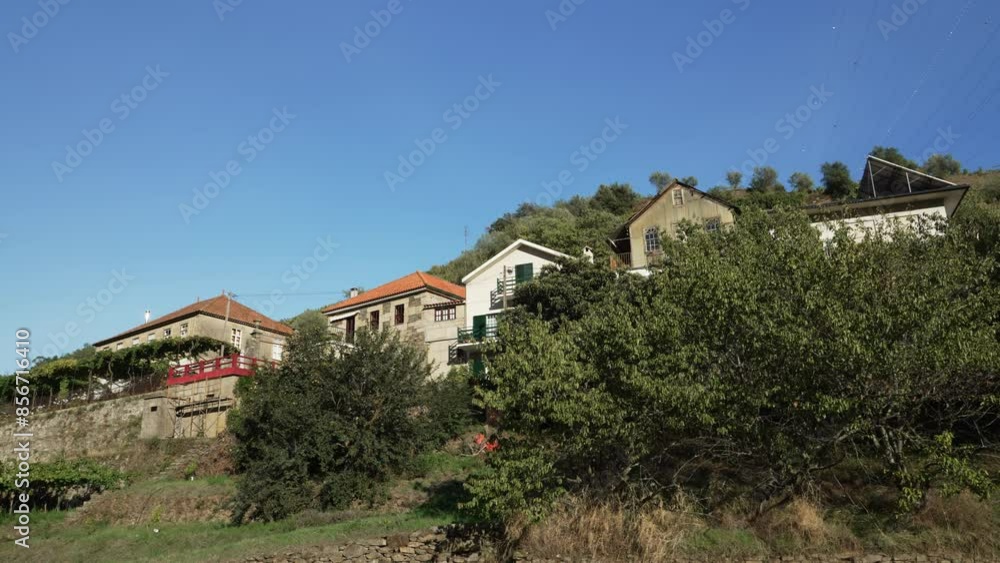 beautiful and tranquil landscape of the valley of the Duoro river, a popular travel destination in Portugal and well known for its excellent wines and vineyards. beautiful and tranquil landscape of the valley of the Duoro river, a popular travel destination in Portugal and well known for its excellent wines and vineyards.