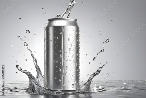 water drops with soda can