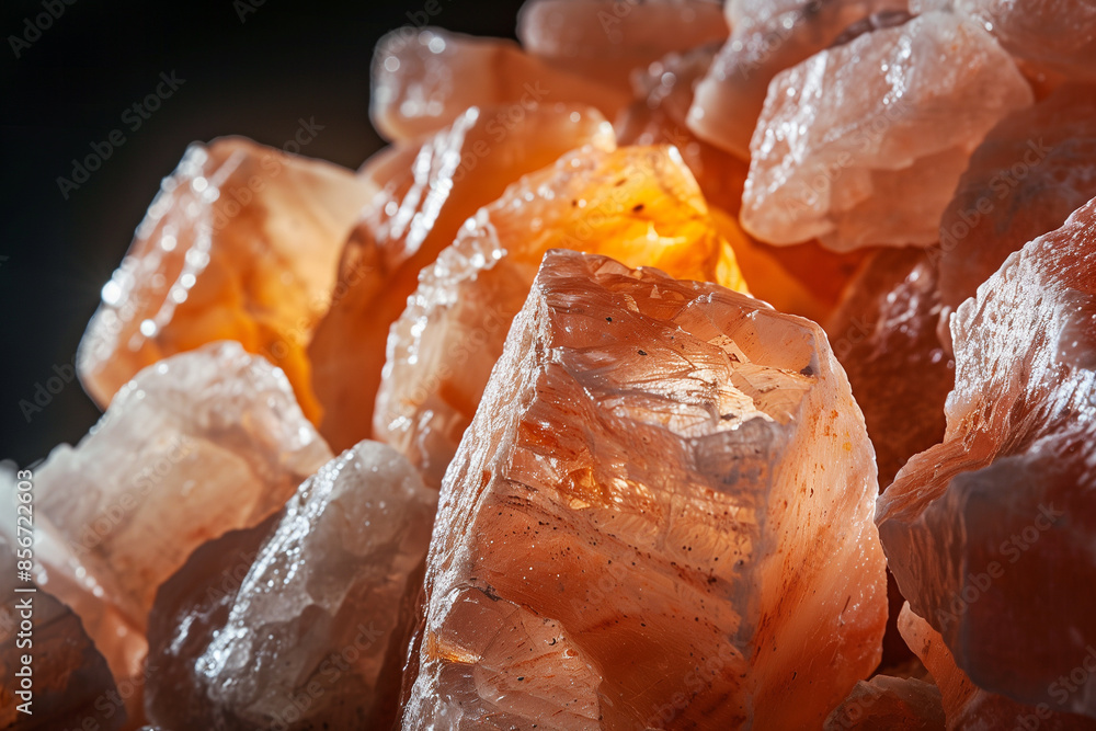 Himalayan pink salt on a dark background Himalayan pink salt on a dark background