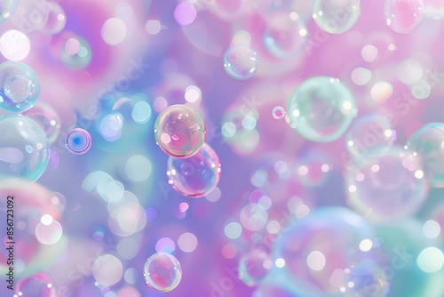 Wallpaper Mural A background with pastel colored bubbles floating in the air, creating an ethereal and dreamy atmosphere soft pinks, blues, purples suitable for a romantic or whimsical theme. in the style of cartoon. Torontodigital.ca