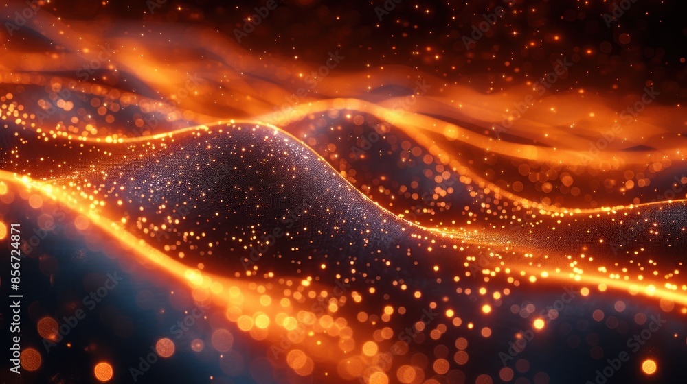 Abstract Orange and Black Bokeh Background