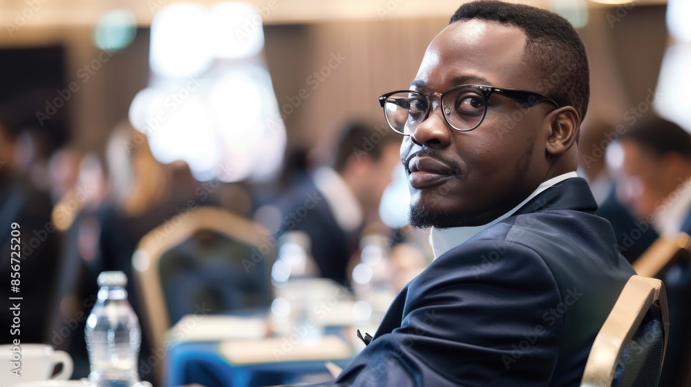 Obraz premium Successful South African Businessman at Mining Conference in Johannesburg