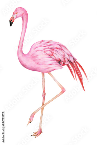 Vintage pink flamingo bird png illustration sticker © Rawpixel.com
