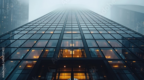 Wallpaper Mural Glass Facade of a Modern Building in Fog Torontodigital.ca